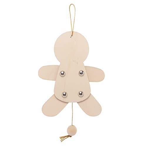 Baker Ross FC192 Marionnette Enfants en Bois motifs de Noël - Lot de 5, Marionnette a Fabriquer, Marionnette en Bois Articulé, Noel Enfant, Activites Manuelles pour Enfants