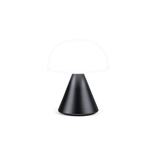 Lexon MINA Mini Lampe Champignon sans fil rechargeable, lampe LED à poser ou de chevet, à variateur d'intensité, jusqu'à 12h d'autonomie - Gris Métallique