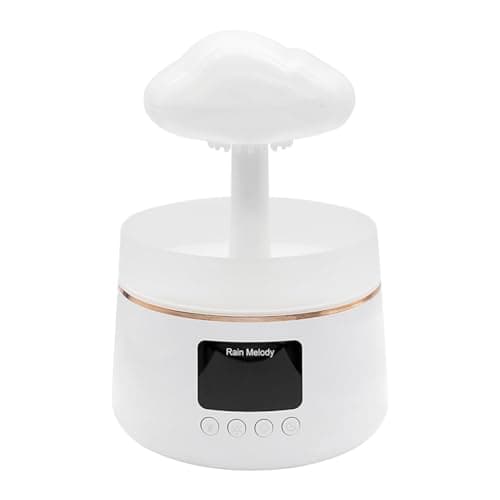 Kruluuvia 300 ML Champignon Pluie Nuage Humidificateur d'air Gouttes D' Sons Veilleuses ColoréEs AromathéRapie Diffuseur D' Essentielle