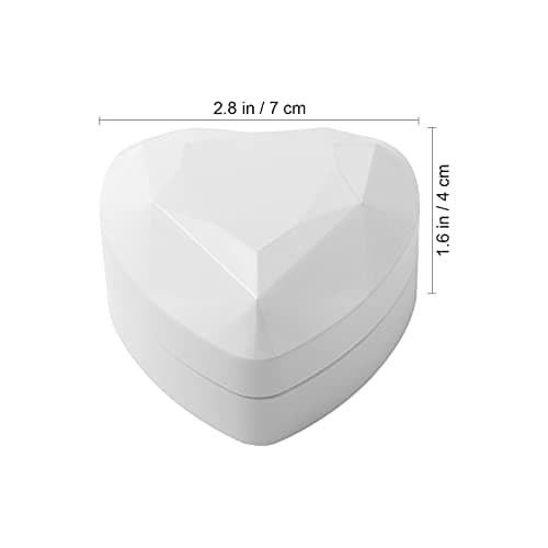 VOSAREA Boîte de Bague de Mariage Lumineux en Velours Forme de Coeur avec Lumière LED Decoration Saint Valentin Mariage Anniversaire Rouge (Blanc)