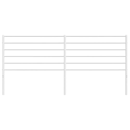 Coavain Tete de Lit 193 cm Tête de Lit Acier Blanc 198x3x90 cm