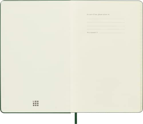 Moleskine - Carnet de Notes Classique Papier Lignés - Journal Couverture Rigide et Fermeture par Elastique - Couleur Vert Myrte - Taille Grand Format 13 x 21 cm - 240 Pages