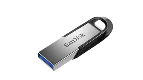 SanDisk Ultra Flair 128 Go Flash Drive, Clé USB, des vitesses allant jusqu'à 150 Mo/s, USB 3.0, Protection par mot de passe, Un boîtier en métal élégant et resistant, Argent/Noir