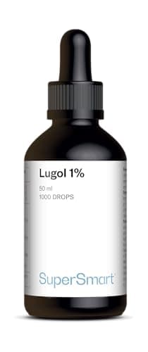 Lugol 1% - Iode en Gouttes - Nettoie Plaies et Brûlures - Solution iodo-iodurée - Diiode 1% - Iodure de Potassium 2% - Contribue au Fonctionnement Normal de la Thyroïde - 1000 gouttes - Supersmart