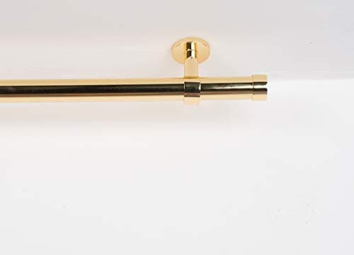 Tringle á rideaux: Ø 28 mm, L. 200 cm. en laiton poli – complet