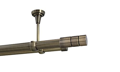 Sento 25/19mm Kit de Tringle a Rideau Metal Fixation au Plafond Laiton Antique 360 cm ILUSION