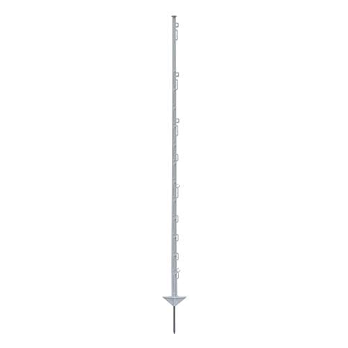 VOSS.farming 20 piquets pour clôture électrique, 150 cm, 14 tenons, Blanc Poteau Stable Robuste Solide