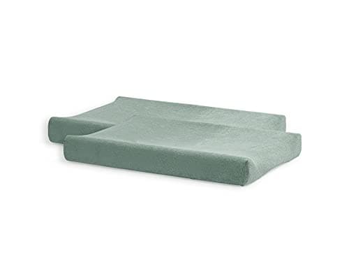 Jollein Housse de Matelas à Langer en Tissu Éponge, Vert Cendré, 50 x 70 cm, 2 Pièces