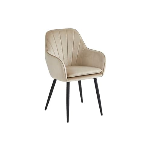 COLENIS® - Melissa - Chaise de Salle à Manger, Moderne, Chaise de Cuisine en Velours et métal Pieds - Lot de 6, Beige