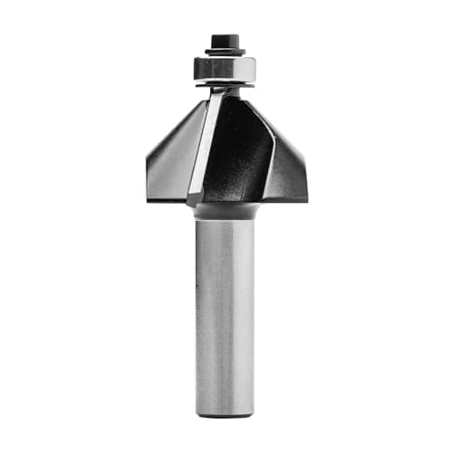 ENT 13842 Fraise à affleurer Carbure, Queue (S) 12 mm, Diamètre (D) 50,8 mm, NL 19 mm, E 45°, SL 40 mm, avec roulement
