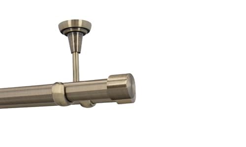 HDTL 25/19mm Kit de tringle a rideau Metal Fixation au Plafond Laiton Antique 280 cm Zoya