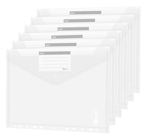 36x Pochette Porte-Document A4 - Poche Transparente Portefeuilles Dossiers de Fichiers pour l'organisation de Documents avec Porte Carte Pochette et Fermeture