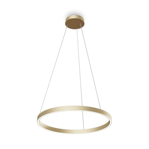 Suspension Design, Lustre LED, Style Moderne, rond, Armature en Métal couleur laiton, plafonnier en Métal en forme de cercle, pour le Salon K: 4000 lm 2200 230V IP 20