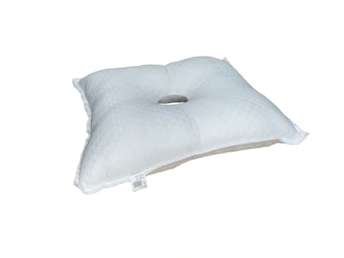Gar Medical Coussin anti-escarres carré avec trou, oreiller pour oreille, oreiller cervical médical spécifique pour le traitement de la chondrodermatite. Tissu à l'aloe vera.