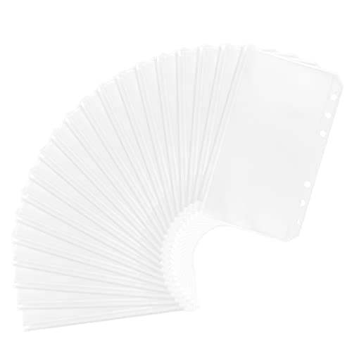 Relota 20 Pièces Pochettes Classeur, 6 Trous Pochette Plastique A6, Transparente Imperméable Dossiers à Glissière, Enveloppe Budget, Sacs Zippés à Feuilles Mobiles pour Documents, Cahiers, Cartes