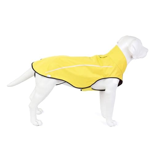 Mile High Life | Imperméable pour Chien | Vêtements Ajustables imperméables pour Animaux de Compagnie | Veste de Pluie légère avec Bande réfléchissante (Jaune, M)
