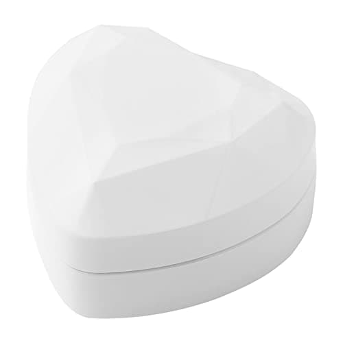 VOSAREA Boîte de Bague de Mariage Lumineux en Velours Forme de Coeur avec Lumière LED Decoration Saint Valentin Mariage Anniversaire Rouge (Blanc)