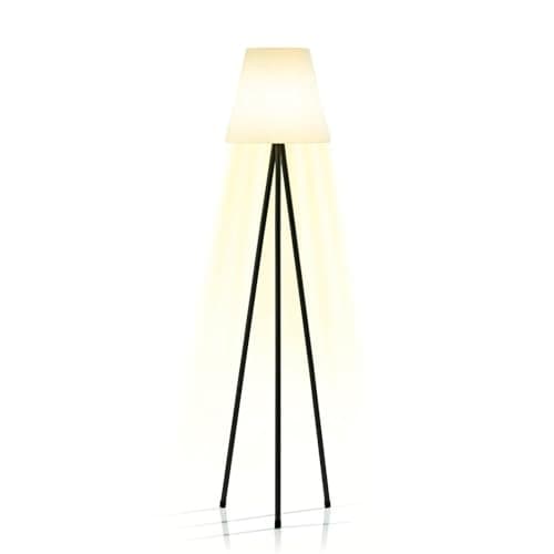 Hoberg Solar Lampadaire | Sans fil & Variable | LED blanc chaud | Batterie rechargeable par énergie solaire & USB | Avec télécommande & capteur de lumière | Pour l'intérieur & l'extérieur [IP44]