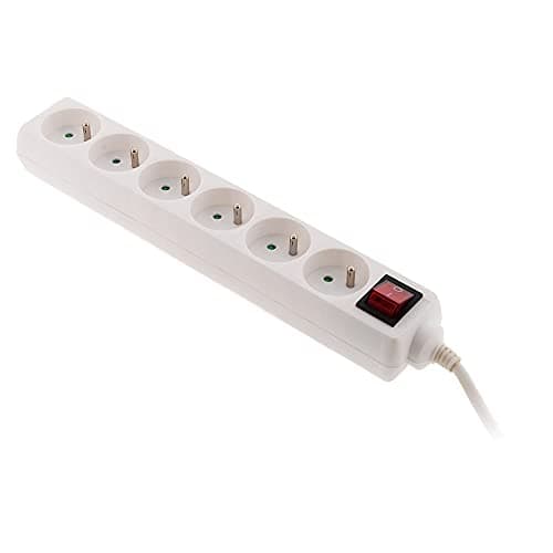 Bloc 6 prises 16A 2P+T avec interrupteur blanc - Zenitech