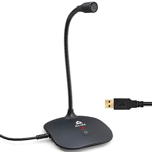 KLIMTM Talk - Microphone USB PC et Mac - Compatible avec Tout Ordinateur - Micro de Bureau Professionnel - Audio Haute Définition - Nouvelle Version 2024 - Noir