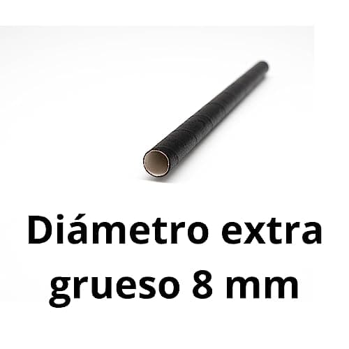 DON PALILLO Lot de 1000 pailles en papier noir pour cocktail. 150 x 8 mm. 100 % biodégradables et compostables. (4)