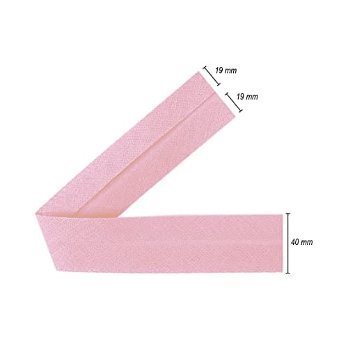 TEXTEX = biais de 40 mm de large. 50 % coton et 50 % polyester. Pièce de 10 m - Rose