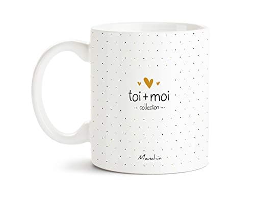 Manahia Mug Amour - Je t'aime encore plus que le Chocolat - Avec Boite Kraft - 330 mL Céramique - Imprimé en France - Saint Valentin - Cadeau Couple - Tasse Je t'aime - Mug Noël