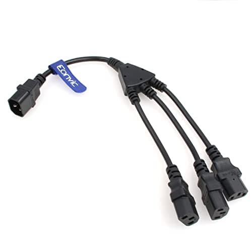 Eonvic Câble d'alimentation répartiteur Y IEC 320 C14 mâle vers 3 x C13 femelle 0,3 m