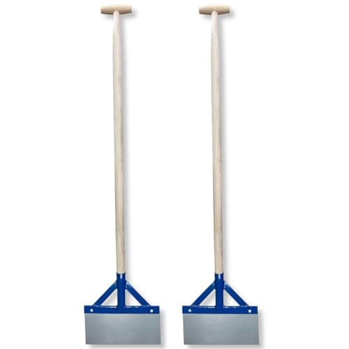 DEWEPRO Grattoir à choc avec manche en bois - Grattoir pour sol, goudron, plâtre, mortier – Très stable avec entretoises et lame en acier à ressort - Largeur : 300 mm - Longueur totale environ 137 cm.