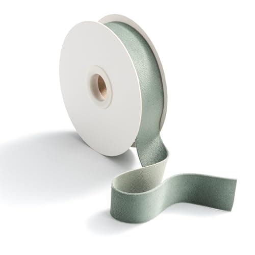 CHUQING Ruban cadeau en velours, 9 m x 25 mm, vert, décoratif, en soie, vert sauge