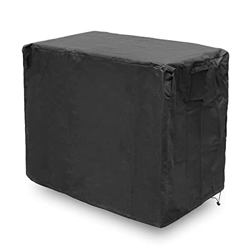 Onlyfire Housse Barbecue Exterieur, 600D PVC Housse Barbecue, BBQ Cover pour Chariot de Barbecue, Chariot de Service, 104 × 61 × 81 cm, Bache Barbecue mit Verstellbarem Kordelzug, Noir
