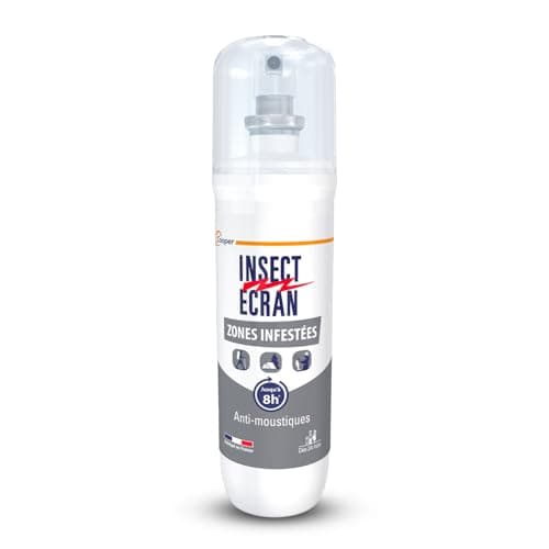 INSECT ECRAN - Spray Anti-Moustiques Répulsif Zones Infestées - 8H -100ml | Protection contre les piqûres de moustiques - 100% efficace sur le moustique tigre*- Formulé avec du Deet** - Dès 24 mois