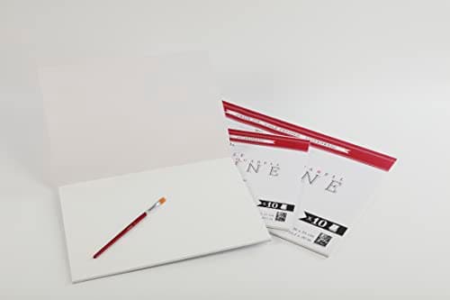Clairefontaine 975514C Bloc Encollé 1 Côté Fontaine - 10 Feuilles Papier Aquarelle Blanc 100% Coton Grain Fin Qualité Professionnelle 36x51 cm 300g