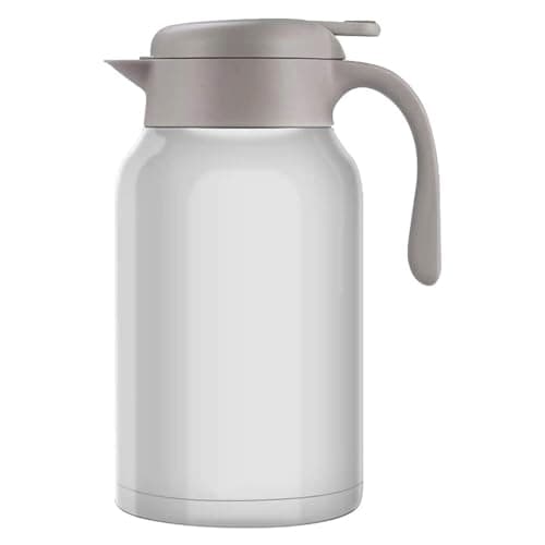 Luvan Thermos, 2 l, Carafe Isotherme en Acier Inoxydable, Fonction Maintien au Chaud, Froid, 24 Heures (Blanc)