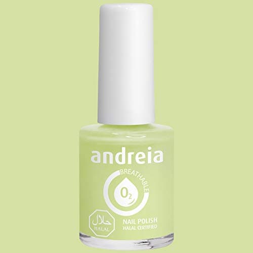 Andreia Vernis Halal - Vernis à Ongles Végétalien Brillant, Perméable & Respirant Conforme aux Exigences Halal - Haute Qualité - Couleur B4 Vert pastel - 10.5ml
