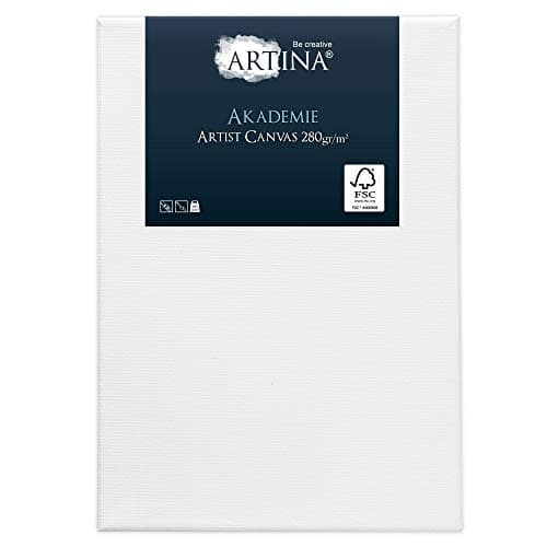 Artina Set de 2 Canvas Toile Peinture 40x60 cm – Tableau Peinture Châssis Entoilés en Bois FSC© – Tableau Toile a Peindre Blanche 100% Coton 280g/m2 – Toiles à Peindre Stable Toile Blanche Akademie