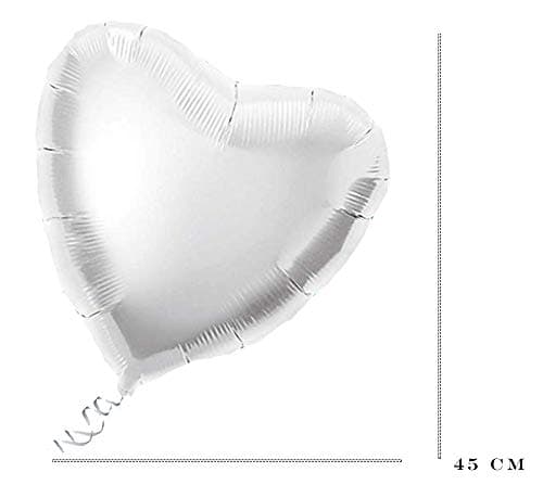 30 pcs ballons de coeur de 18 pouces, ballon de coeur, ballons d'hélium en forme de coeur pour la fête, anniversaire, Saint Valentin, mariage, fiançailles, décoration de fête des mères. (Argent)