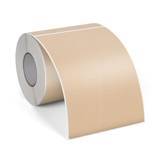 FINDAT Brun Étiquette Thermique 4 X 6 Étiquette d'expédition Autocollantes Rectangle Imperméable Imprimante Etiqueteuse Adhésives Thermiques pour Adresses Codes-Barres Bureau Logos 250 Pièces