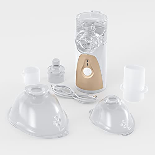 Nébuliseur Portable Inhalateur, Nébuliseur pour enfant et adulte, Nébuliseur Aérosol Silencieux avec embout buccal et masque pour le voyage et l'utilisation de ménage
