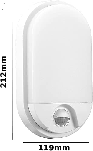 Adviti NEFRYT LED 15W Luminaire Exterieur Lampe de Jardin avec Détecteur de Mouvement 1100lm IP54 4000K (blanc)