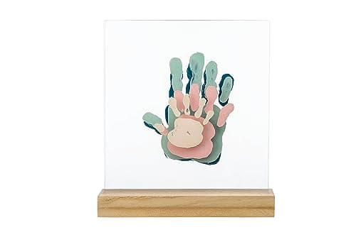 Baby Art Family Touch, Kit empreintes mains famille pour réaliser l'empreinte des mains de toute la famille, idée cadeau naissance, cadeau nouveau né, cadeau baptème, avec base en bois