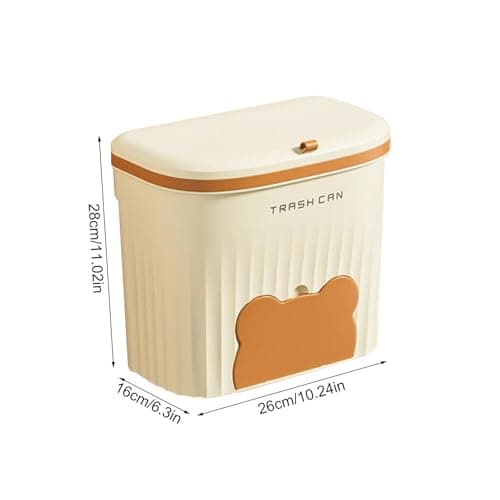 Générique Poubelle de cuisine, poubelle murale - Poubelle couverte pour camping-car - Sac poubelle avec compartiment de rangement, panier à déchets Design pour armoire, salle de bain, camping-Car