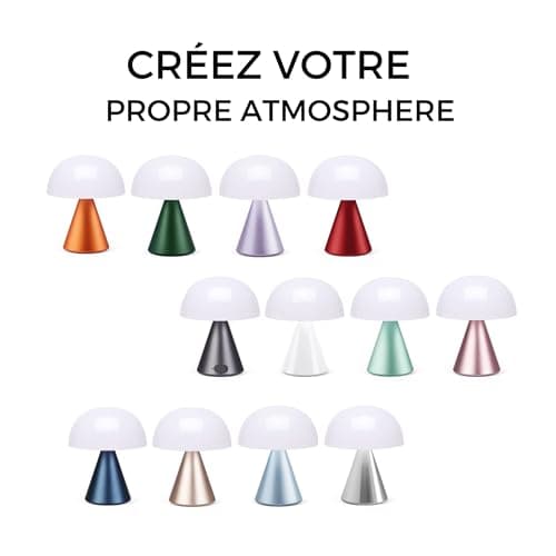 Lexon MINA M Lampe LED à poser sans fil rechargeable, de chevet ou bureau, à variateur d'intensité, jusqu'à 12h d'autonomie - Orange