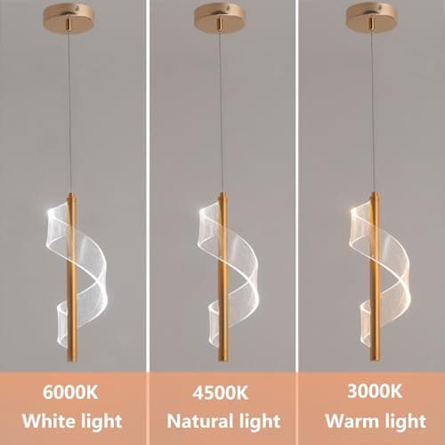 Vinilky Suspension en Cristal Acrylique, Dimmable LED Suspension Réglable en Hauteur Moderne Suspension Plafonnier pour Îlot de Cuisine, Salle à Manger, Salon, Chambre (Or)