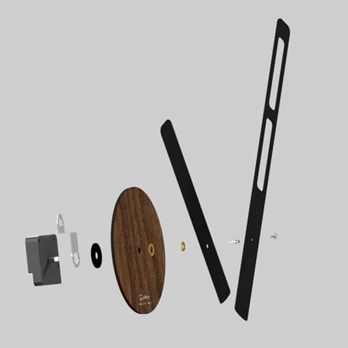 Giallobus - Orologio Typos - Typos - Bois MDF - Float ⌀ 60/80/110cm - 08 - Walnut - Horloge Murale Moderne - Chiffres adhésifs 3D - Diamètre Variable 60/80/100cm