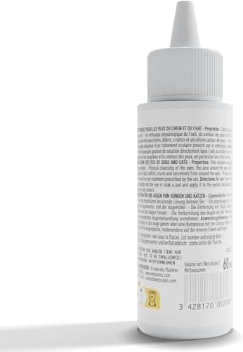 Vetocanis | Gouttes Yeux Chien et Chat 60ml | Hygiène du Chien et du Chat Toutes Tailles et Tous Âges | Lotion pour Yeux Hydratante , Blanc (L'emballage peut varier)