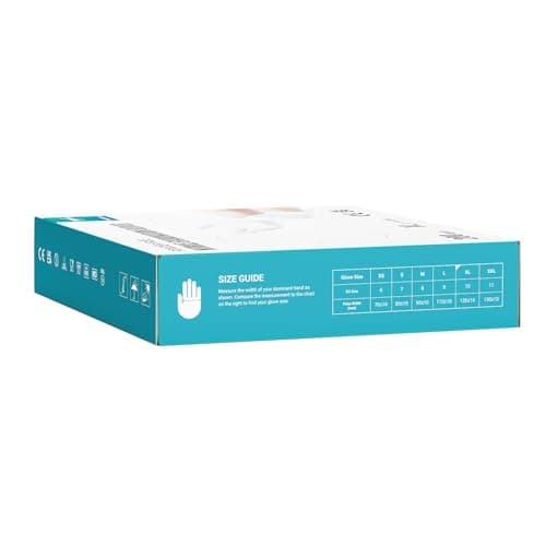 EUROPAPA® Lot de 200 gants jetables en nitrile sans poudre EN455 EN374 - Sans latex - Tailles S, M, L et XL disponibles (XL, Blanc)