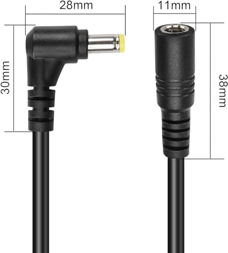 GINTOOYUN Câble d'extension d'alimentation DC 5,5 mm x 2,5 mm, câble d'adaptateur d'alimentation mâle et Femelle de 90 degrés 18awg dc5525 (3M / 9.8ft) pour caméra de sécurité, Bande de LED, etc.