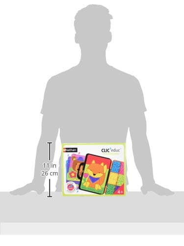Nathan - Clic Educ Mosaïques - jeu de société - jeu d'apprentissage et reconnaissance des couleurs - développe la motricité fine et la créativité - 675 pions - loisirs créatifs - enfant 4 ans