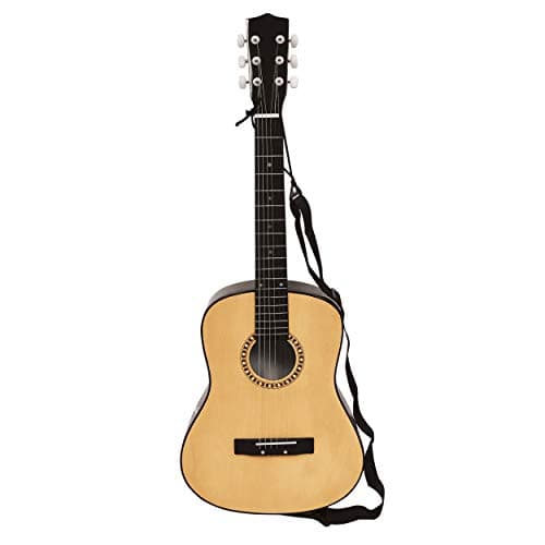 Lexibook Guitare Acoustique, 91 cm, Guide d'apprentissage Inclus, 6 Cordes en Nylon, Housse de Transport Incluse, Bois/Noir, K2200